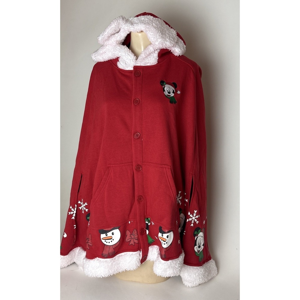 Her Universe Disney Holiday Mickey Mouse Hooded Cape Womens Plus Size 2X/3X